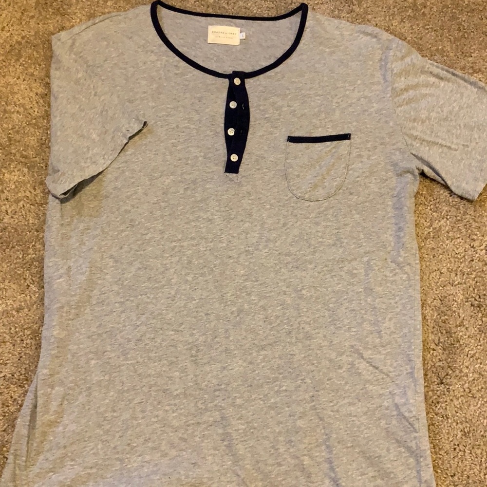 Shades of Grey by Micah Cohen Grey and Navy T-shirt